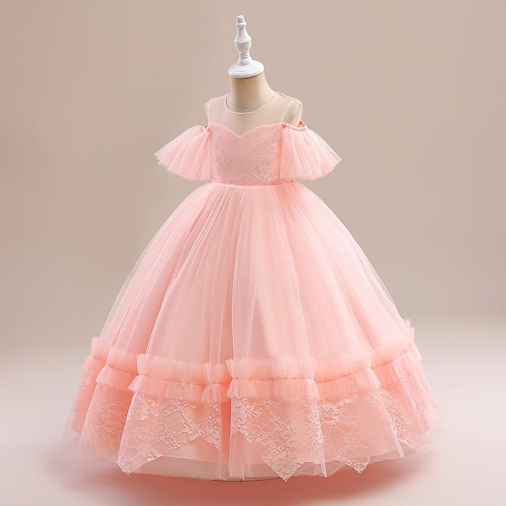 Длинное вечернее платье подружки невесты для девочек-подростков от 6 до 12 лет, детские платья для девочек, выпускное платье для причастия, кружевное платье для выпускного вечера