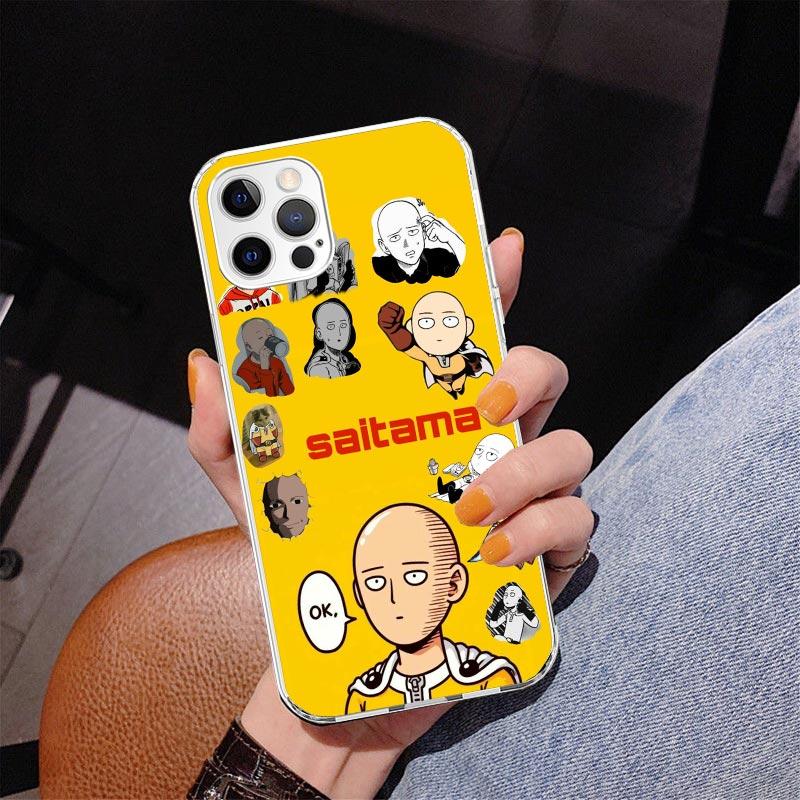 Чехол для телефона One P-Punch-Man Saitama King для iPhone 13 12 Mini 11 Pro Max XS XR X SE 7 8 Plus 5S 5 6S 6 Подарок Печатная Крышка Fundas
