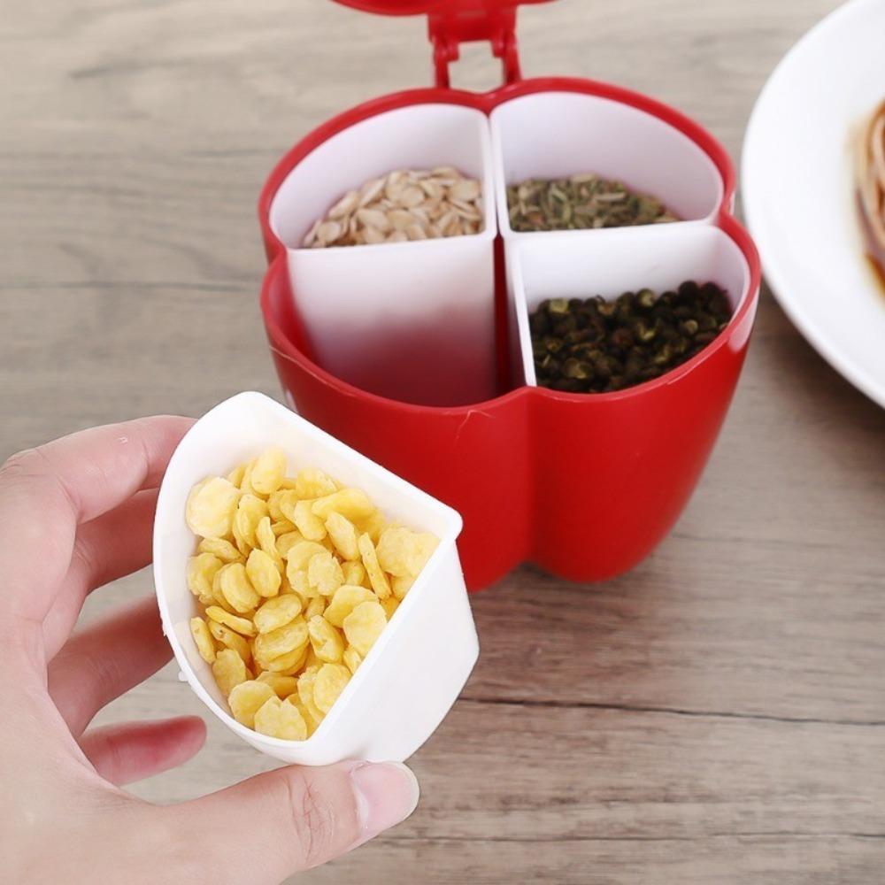 Four-grid Chili Shape Seasoning Box with Lid Spice Jar New Sugar Storage Box Dining Room