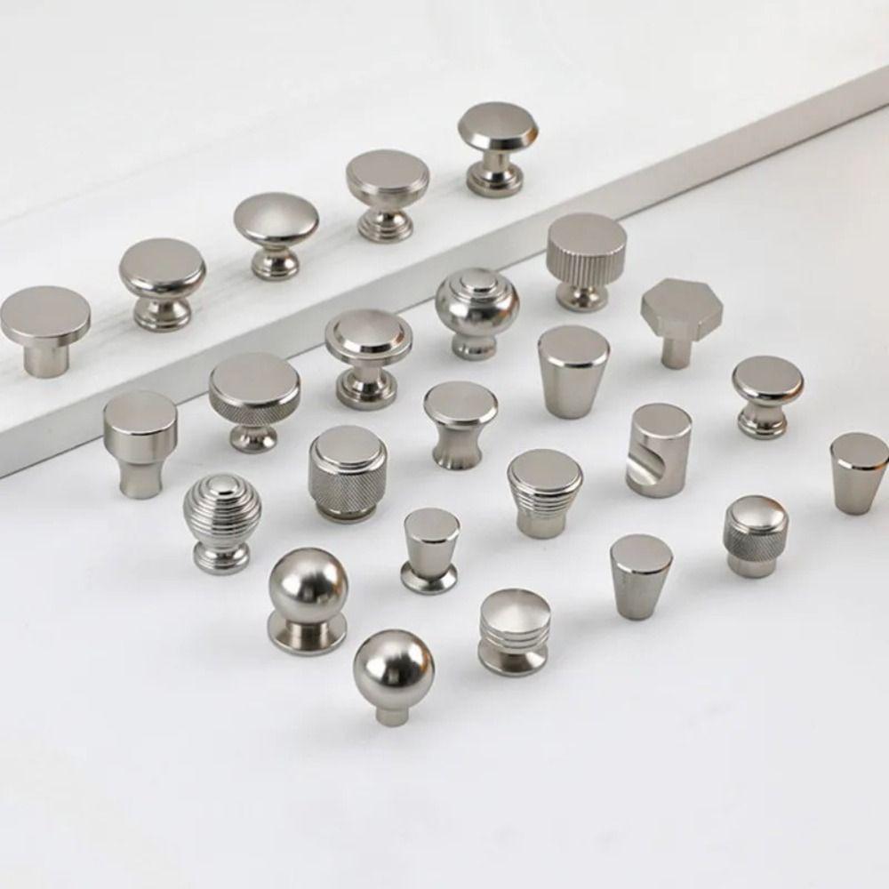 Silver Furniture Handle Single Hole Furniture Knobs Small Door Handle Cabinet Pulls  Wardrobe