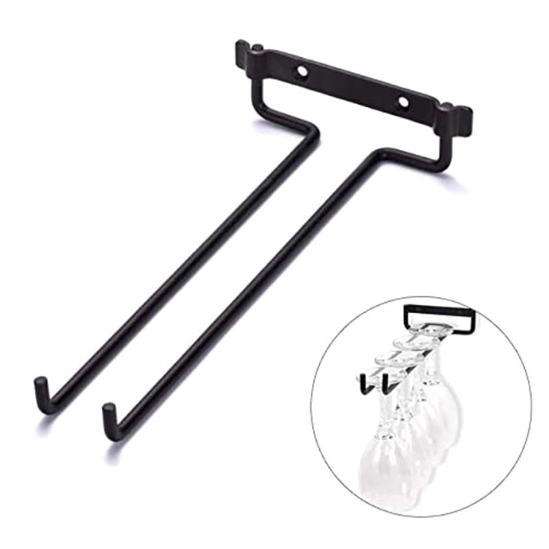 Настенный держатель для бокалов Высококачественная черная железная подвесная стойка для бокалов Винный бокал Бар