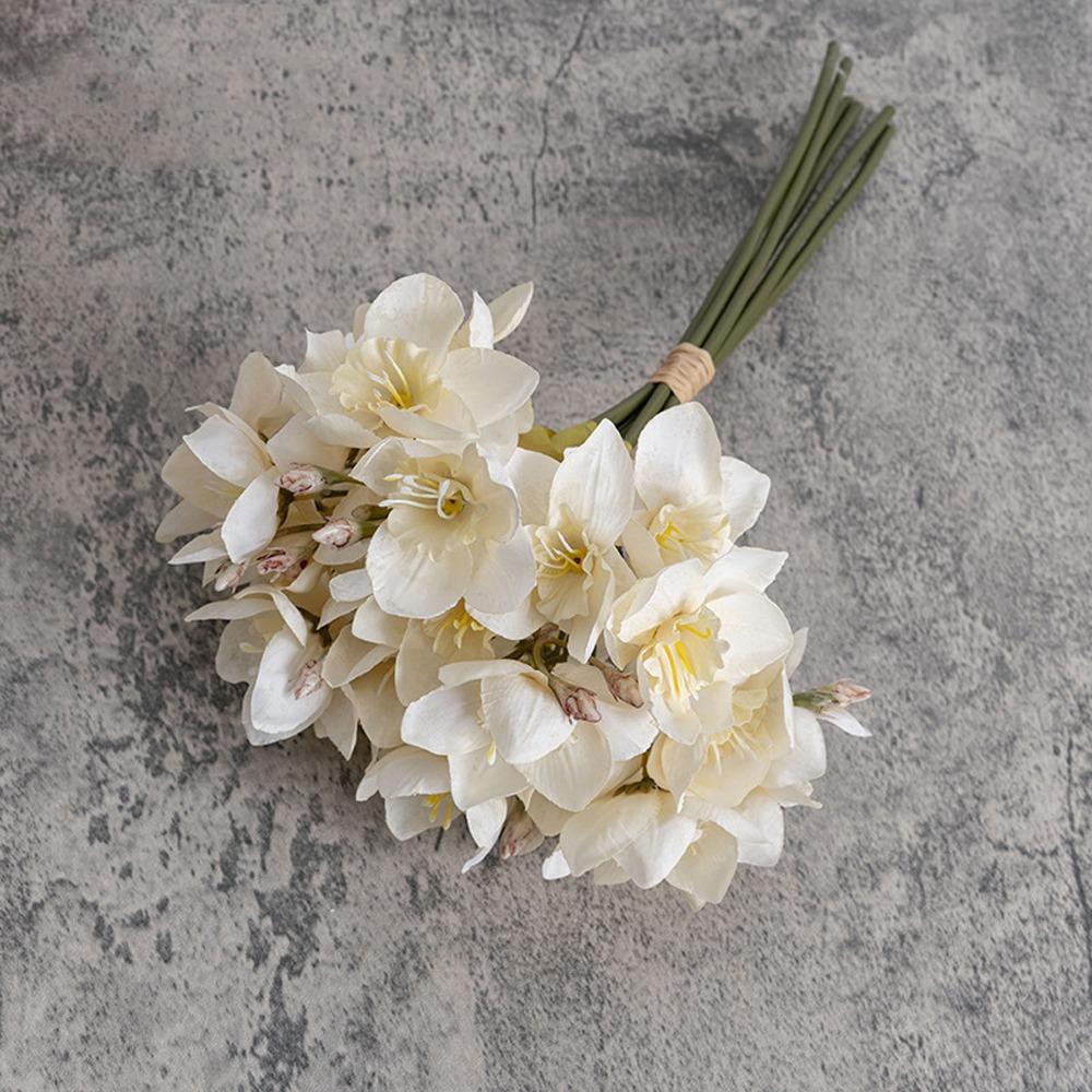 Роскошный шелковый цветок нарцисса Элегантный искусственный цветок Искусственный букет нарциссов Декор для сада на открытом воздухе