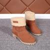 New Large-size Women's Boots, Medium Tube, Two Warm Boots, Comfortable Two Cotton Lint Suede Boots, Snow Boots.