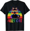 LGBT Ally Cat Be Kind Gay Rainbow LGBTQ Flag Unisex T-Shirt