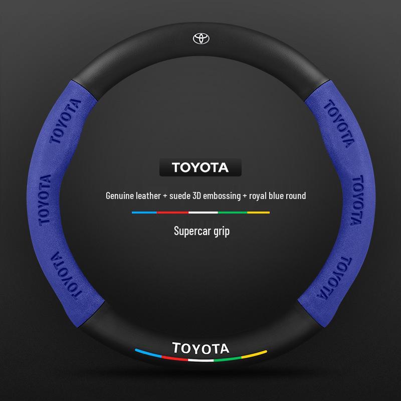 Чехол на руль Toyota Ling Shang 21-24: Всесезонная универсальная крышка ручки из натуральной замши, кожи, с ручкой из углеродного волокна