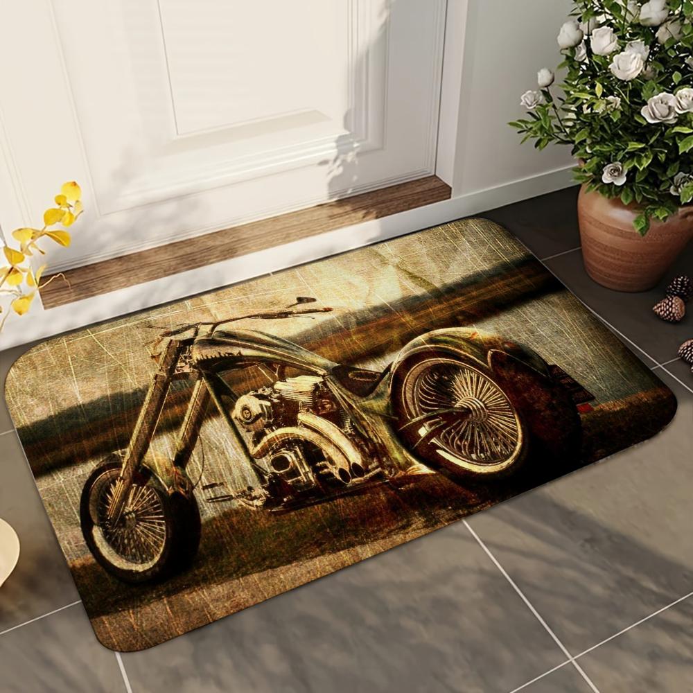 1 шт. Винтажный Мото Коврик для ванной Абсорбирующий коврик Противоскользящий коврик Принадлежности для домашнего декора Ковры Домашний Кухонный коврик для пола