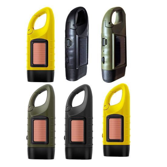 Солнечный и ручной фонарик 5-в-1 Аварийный светодиодный свет с зарядкой Type-C Водонепроницаемый портативный внешний аккумулятор для кемпинга и использования на открытом воздухе