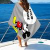1pc Mickey1 Beach Towel with Custom Name, Beach/Swimming/Bath/Picnic/Camping Towel, Suitable for Seaside Beaches