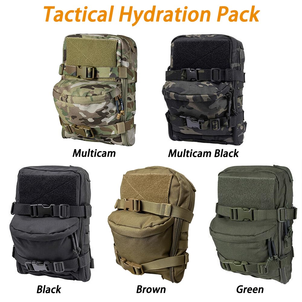 Water Bag Tactical Pouch Hydration Pack Military 500D Nylon Molle Water Bottle Pouch Large Capacity Storage Bag Climbing Travel Backpack Airsoft