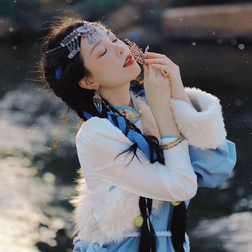 Племенные афганские повязки на голову Бохо повязки с бусинами Женская цепочка на голову Головной убор Hanfu Цепочка на лоб