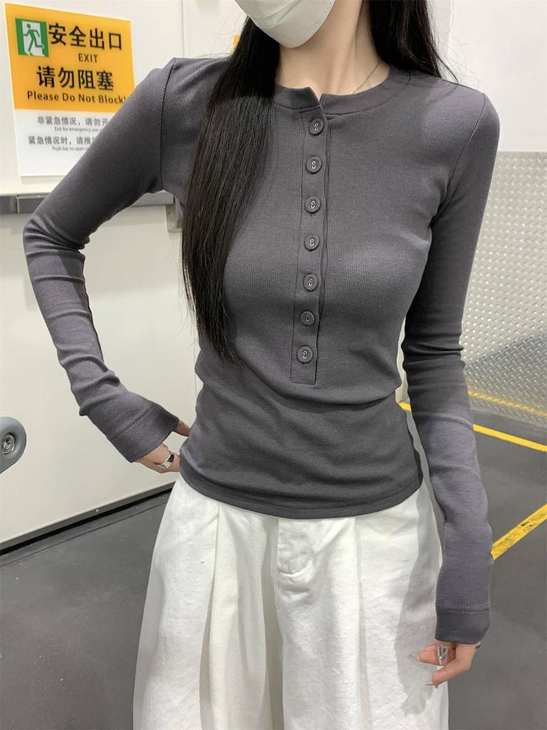 Весенняя высококлассная рубашка с длинными рукавами и открытыми плечами, женская приталенная рубашка на пуговицах в стиле Spice Girl, универсальная базовая рубашка