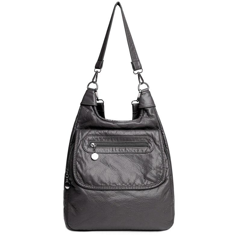 Многофункциональные белые рюкзаки Модные вымытые из мягкой ПУ кожи Рюкзак против кражи Большая вместимость Школьная сумка для девочек-подростков CLE