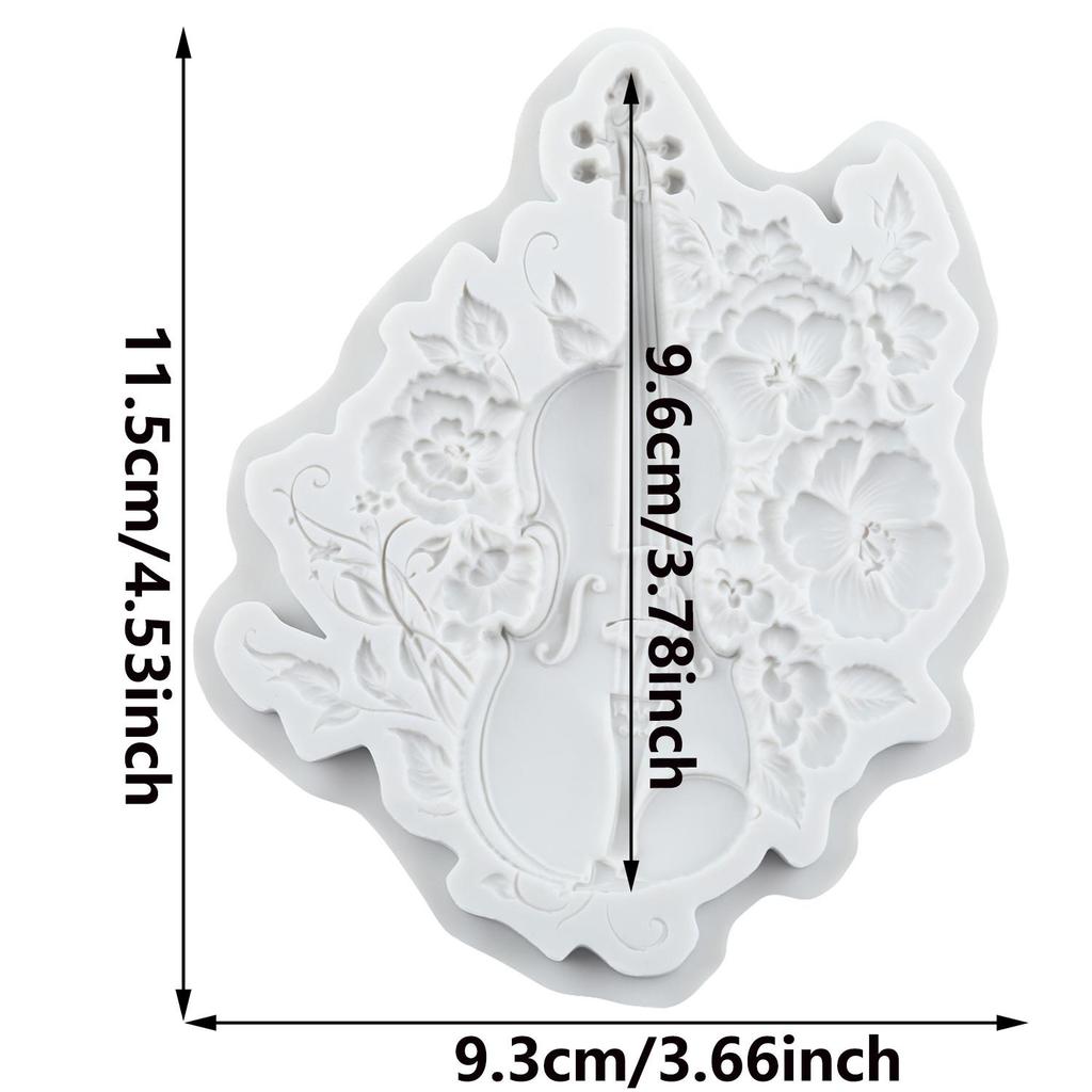 Силиконовые формы Музыкальная нота Гитара Цветок Виолончель Форма для мастики Инструменты для украшения торта Топпер для кекса Конфеты Смола Глина Шоколад Форма для ганаша