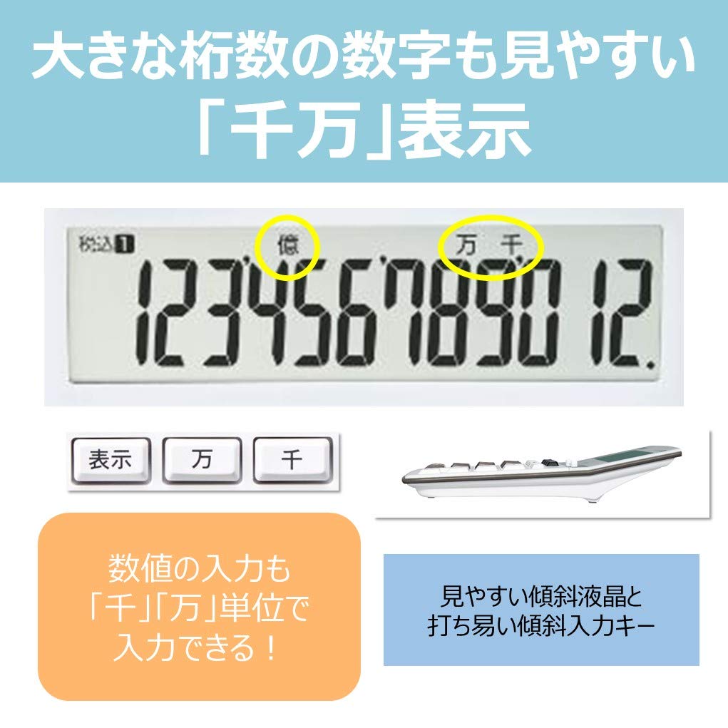 Canon Business Большой Настольный Калькулятор HS-1250WUC, включая налоги, Антибактериальный, 12-разрядный, Размер,