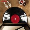 Vintage Vinyl Record Semicircle Doormat, Music-Themed Non-Slip Absorbent Entryway Mat, Washable Bathroom Rug Home Decor
