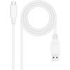 USB 2.0 Cable - NANO CABLE - 10.01.2101-L150-W - 1.5 M - 3A - USB-C/MA/M - White