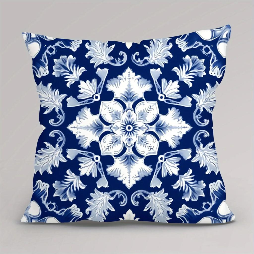 Bohemian-Style Floral Pattern Digital Printing Pillow Cover Short Plush Suitable Living Rooms Bedrooms Sofas Throw Cushion Cover