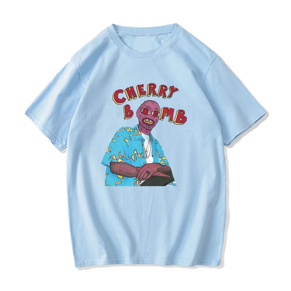 Tylerr The Creator Cherry Bomb Graphic T Shirts MEN 100% Cotton Handsome Tshirts Hip Hop Fashion T-shirts Spring and Summer Tees