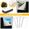Portable Blackout Curtain No Drilling Blackout Shade with Adhesive Hook And Loop Tape Fully Blackout Blinds for Baby Nursery RV Travel