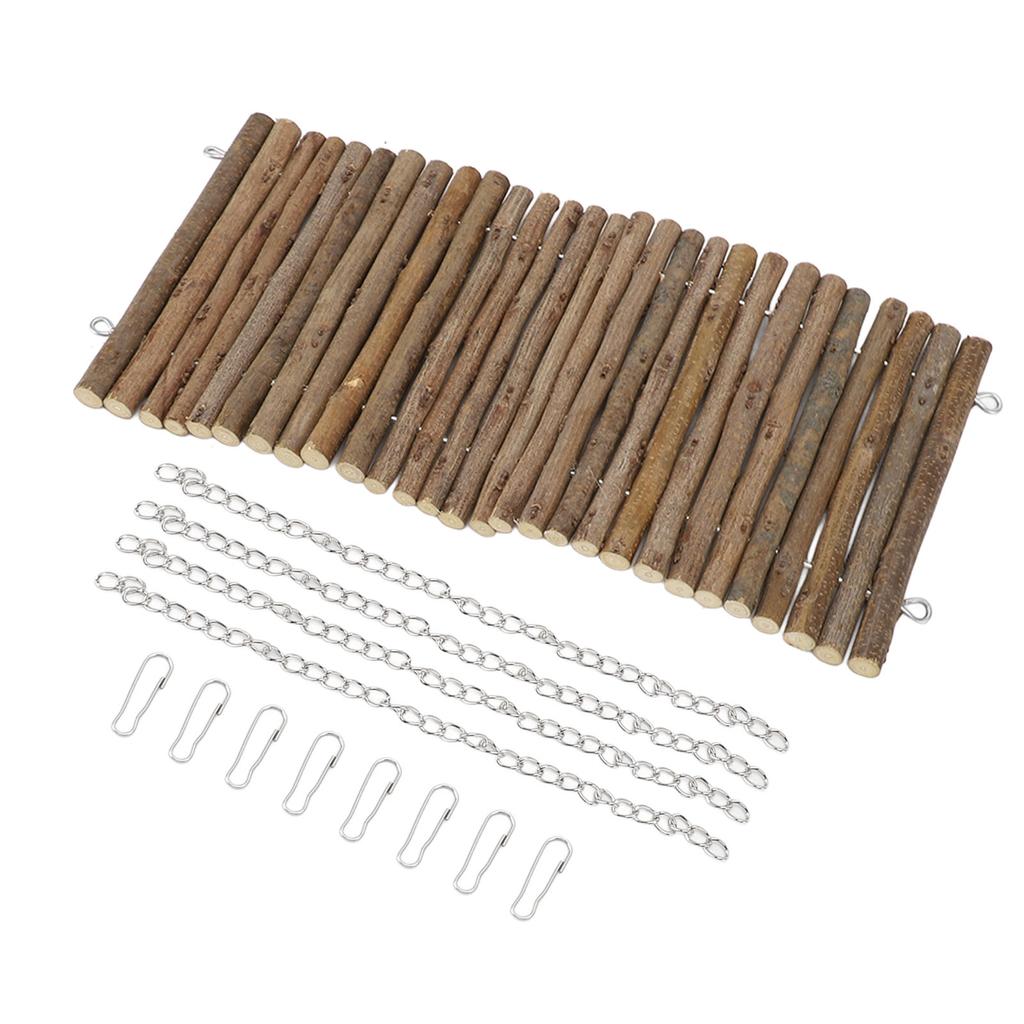 Wooden Guinea Pig Swing Toys Hamster Hanging Hammock Chinchilla Chew Toys for Dwarf Rabbit Small