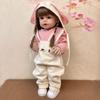 Симпатичная кукла Doudou Reborn для маленьких девочек, игрушка 55 см, полностью виниловое тело, кукла для новорожденных, может ванна, игрушка для душа для малышей, детские куклы, детский новогодний фестиваль, рождественские подарки
