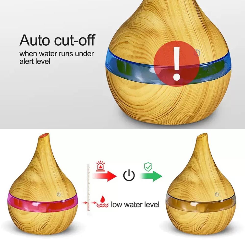 Ultra Quiet 300ml USB Aromatherapy Diffuser with 7-Color LED Night Light & Remote Control for Bedroom and Office