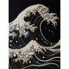 Pearl Terrifying Waves DIY Diamond Art Kits 15.7x19.6inch Gem Art Diamond Painting Kits Without Frame for Adults Gift Idea Home Wall Decor
