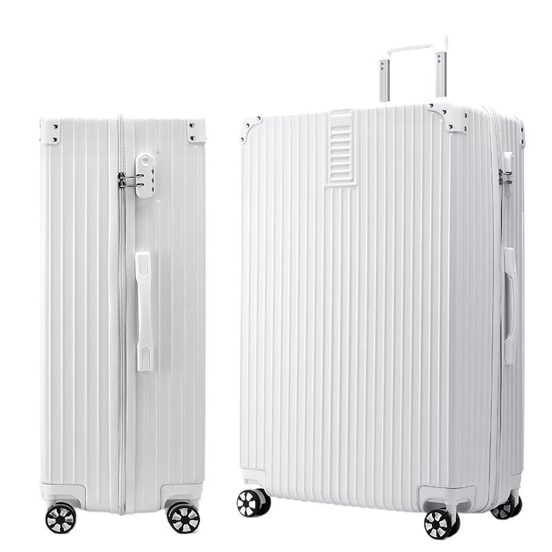 32-Inch Durable Leather Travel Suitcase with Universal Wheels for Men and Women