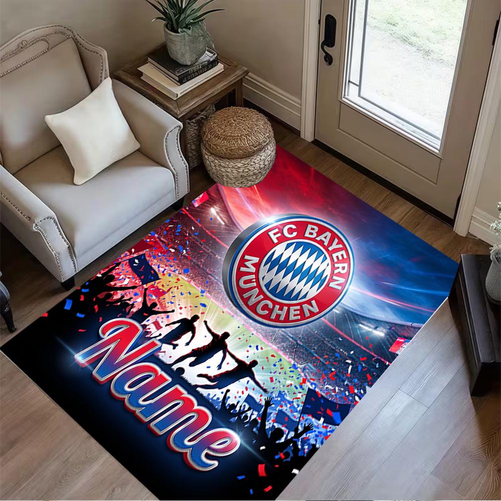 Fc Bayern Champions Celebration Floor Rug Office Rug Design for Dining Room Decorate room Foyer Entryway Antislip Carpet Anime Office Decor