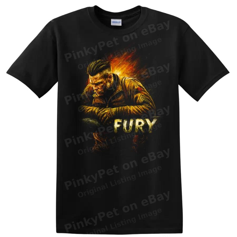Fury Movie Inspired T Shirt Angry Man Fire Background Action Tee