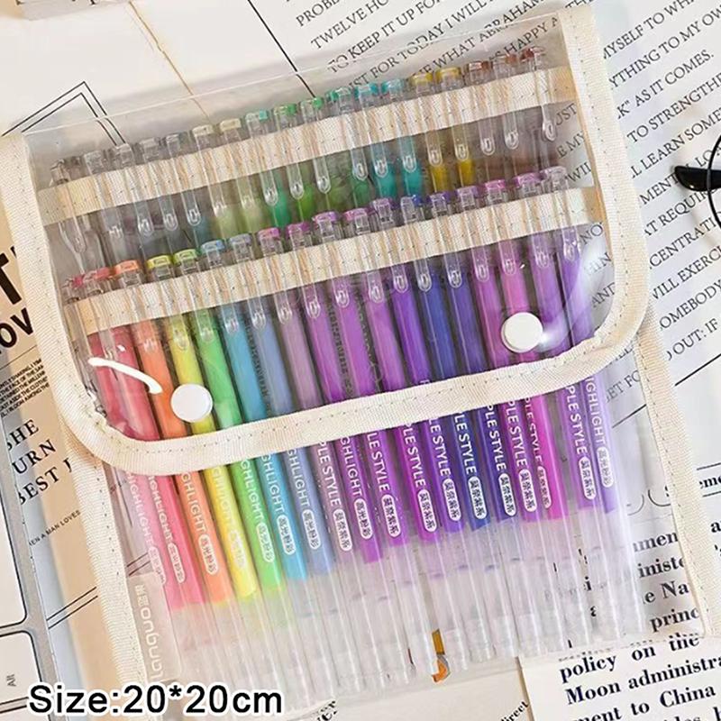 1 шт. Пенал большой вместимости для цветных ручек, сумка для хранения гелевых ручек для ручного учета, портативный чехол для канцелярских принадлежностей, вмещает 36/108 ручек