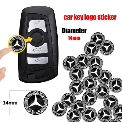 14 мм Наклейки с эмблемой ключа автомобиля Логотип ключа управления автомобилем для Mercedes Benz W204 W212 W176 GLC CLA GLA E C G M R S Class AMG Автоаксессуары