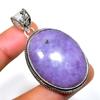 Lepidolite Gemstone 925 Silver Plated Handmade Jewelry Pendant 2.08"