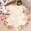 Европейский Роскошный Круглый Ковер Гостиная 3D Цветы Декор Ковер Противоскользящий Моющийся Ковры для Спальни Гостиной Настраиваемый Напольный Коврик