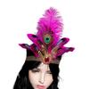 Bohemian Feathered Hairband Carnival Celebration Party Headband Adult Cosplay Hairhoop Ethnic Hairband for Theme Event