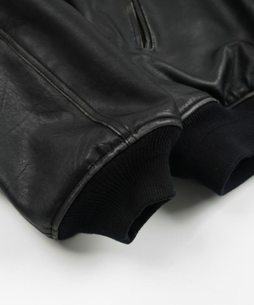 FRIZMWORKS Patina Cowhide Tanker Jacket _ Washed Black