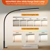 LED Desk Lamp with Clamp Eye Caring Clip Light for Home Office 3 Colors Stepless Dimming Flexible Gooseneck Table Lamp for Read