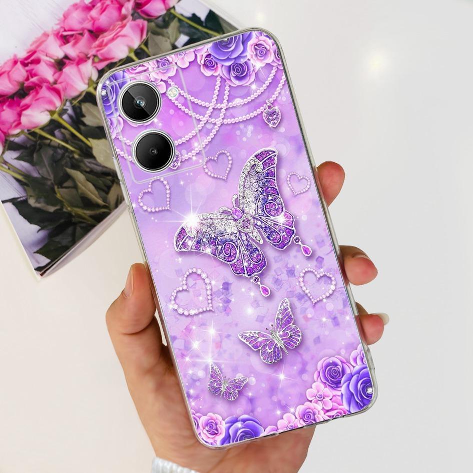 Чехол для Realme 10 RMX3630 Задняя крышка Милый мультяшный панда Тонкий мягкий прозрачный силиконовый чехол для телефона Для Realme 10 Pro Plus RMX3687 Capa