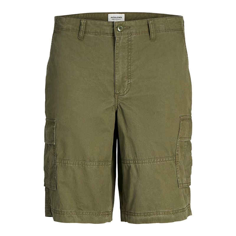 Men's Khaki Cargo Denim Bermuda Shorts JACK & JONES
