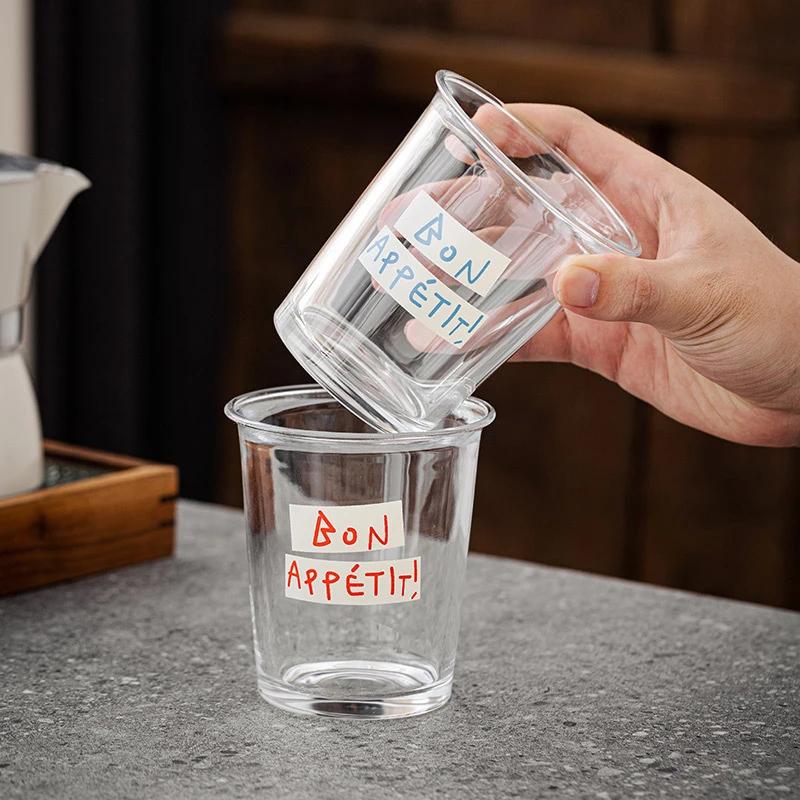 Прозрачная стеклянная кружка в корейском стиле Ins, кружка для молока и кофе, чашка для горячего напитка, латте, десерт, 400 мл, банка для завтрака и овсянки для дома