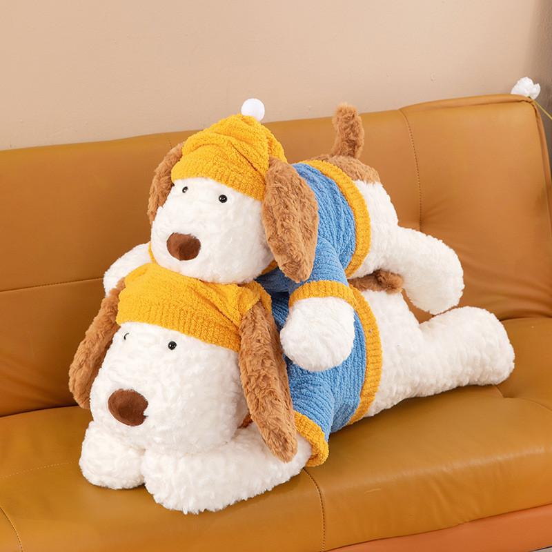 Lying Dressing Down Dog Plush Toys Stuffed Dolls Sleeping Companions Pillows