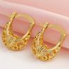 Vintage Simple Geometric Earring Small Circle Hollow Hoop Earrings For Women Golden Color Shiny Fashion Jewelry Wedding Party