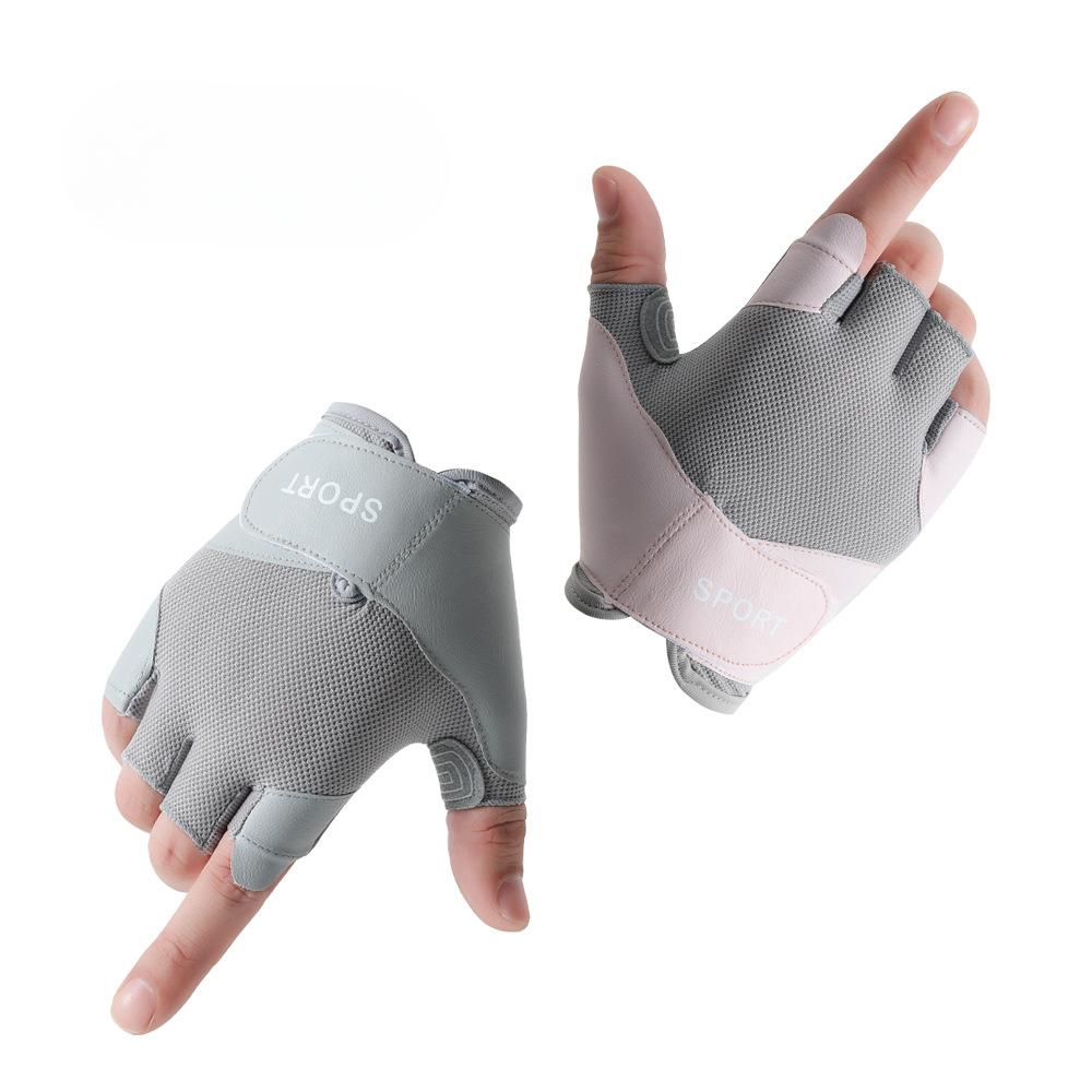 Sports and Fitness Half Finger Women's Spring and Summer Outdoor Breathable Non Slip Pilates Yoga Cycling Mountain Climbing Thin Gloves