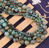 Натуральный камень африканская бирюза круглые свободные бусины для изготовления ювелирных изделий браслет своими руками