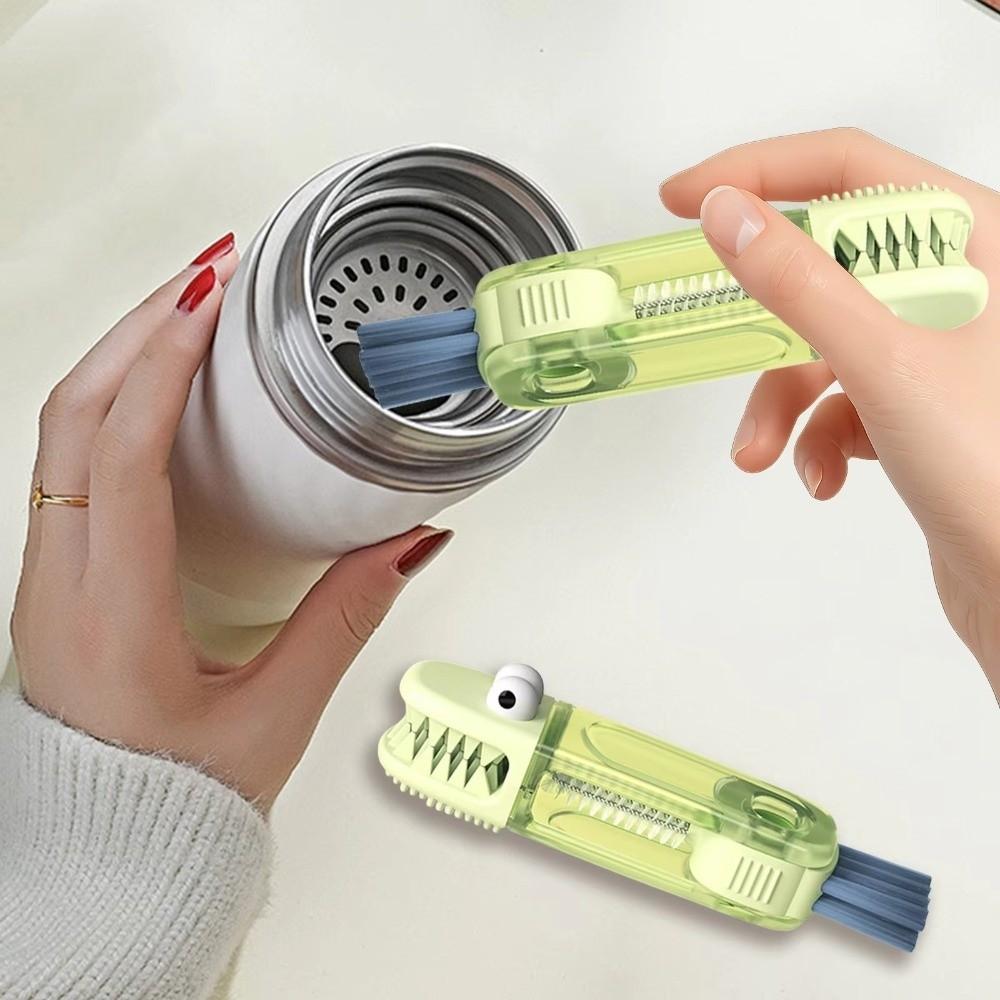Portable Bottle Gap Cleaner Multifunctional Bottle Brush Cup Lid Cleaner Brush  Home Kitchen