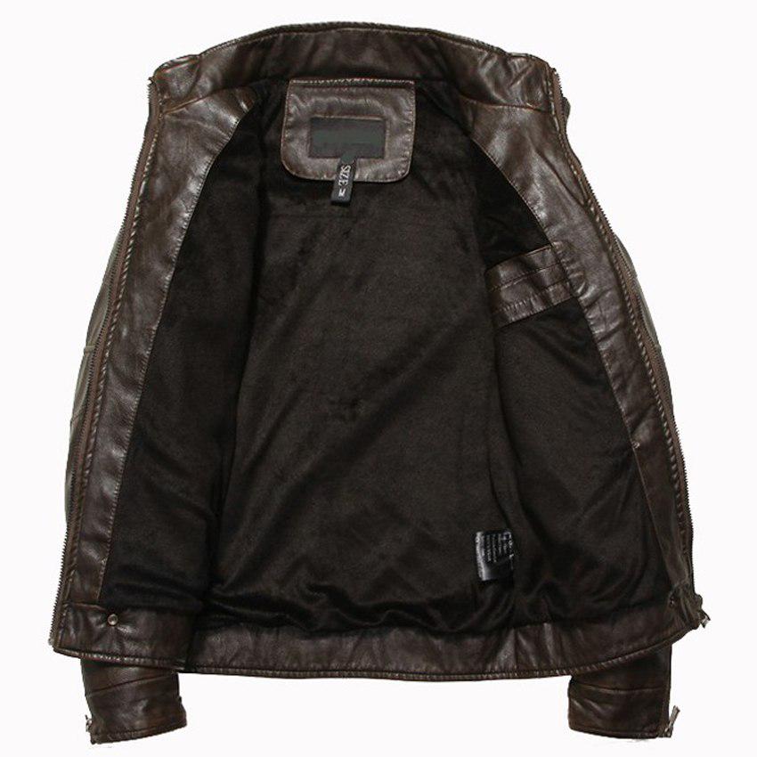 Зимние мужские кожаные куртки повседневные мужские винтажные мотоциклетные куртки из искусственной кожи мужские мотопальто