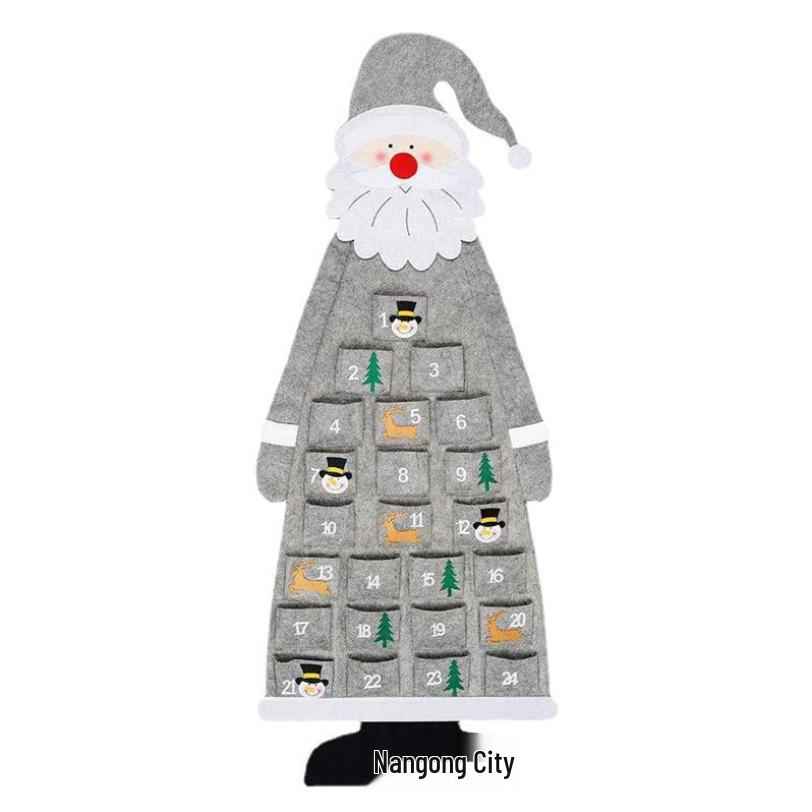 Сделай сам фетровый рождественский адвент-календарь с Сантой и украшениями для детей