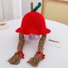 Ручной работы Детская шапка-парик Теплая шапка-парик с косичкой для новорожденных Вязаная шапка-парик для младенца Реквизит для фотосъемки