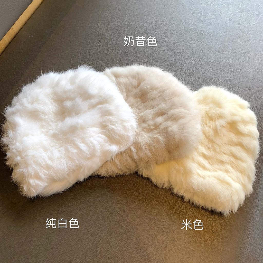 Обновленная версия! Утолщенная теплая шапка-ушанка из натурального кроличьего меха женская зимняя морозостойкая меховая шапка сумка головной убор шерстяная шапка