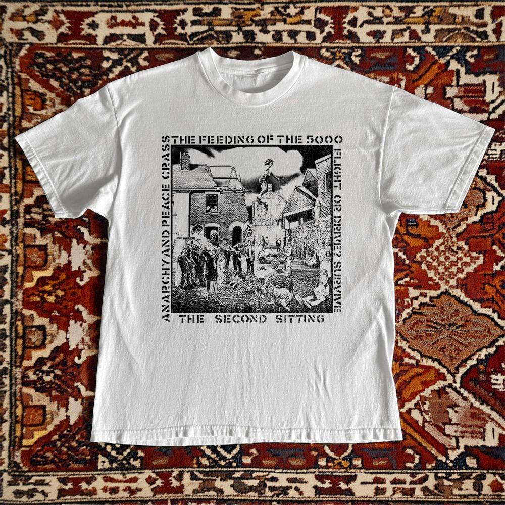 HOT! Crass The Feeding Of The 5000 White Heavy Cotton T-Shirt